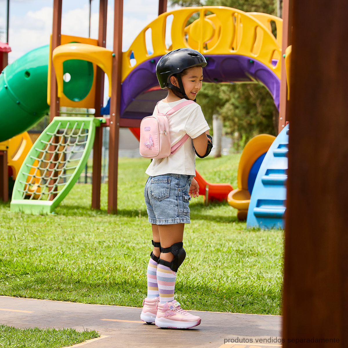 Bolsa Mochila de Led Infantil Pampili Fly Borboleta Rosa
