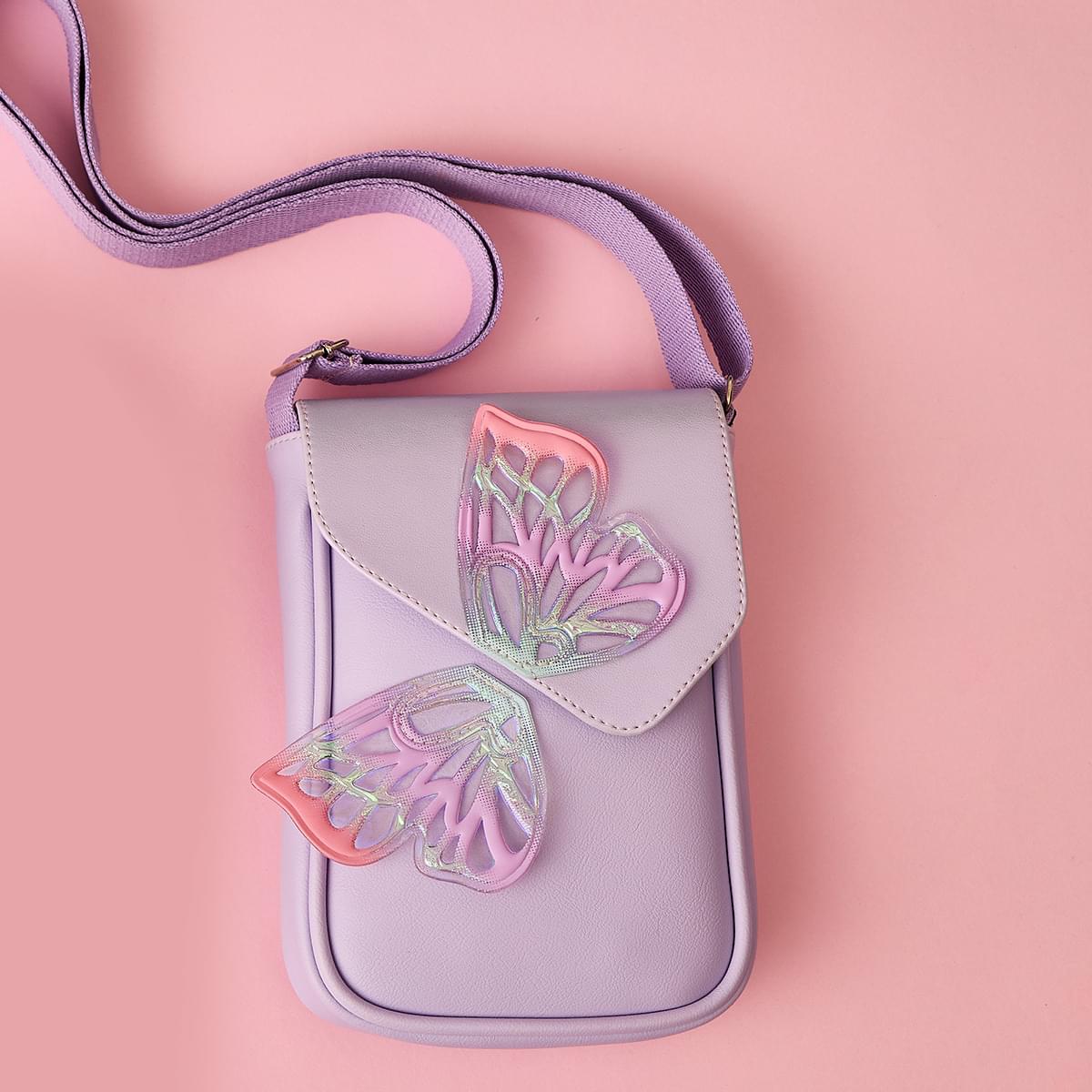 Bolsa Feminina Pampili Asa de Borboleta Holográfica Lilás