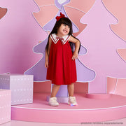 Tênis de Led Infantil Feminino Liz Luz Perolado com Laço de Renda Branco