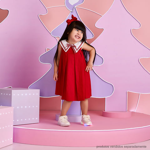 Tênis de Led Infantil Feminino Liz Luz Perolado com Laço de Renda Branco