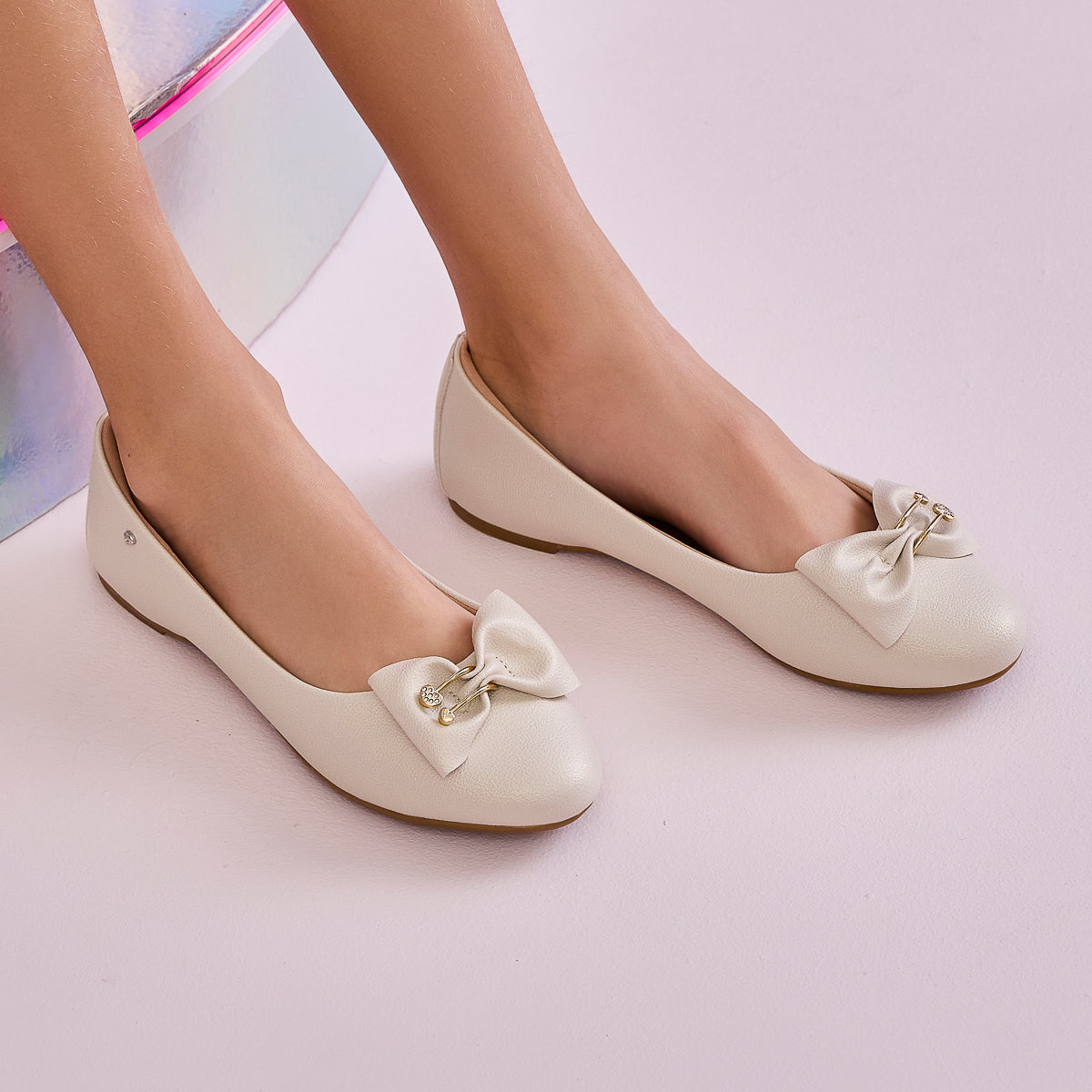 Sapatilha Infantil Pampili Super Fofura Pingente Coração Off White