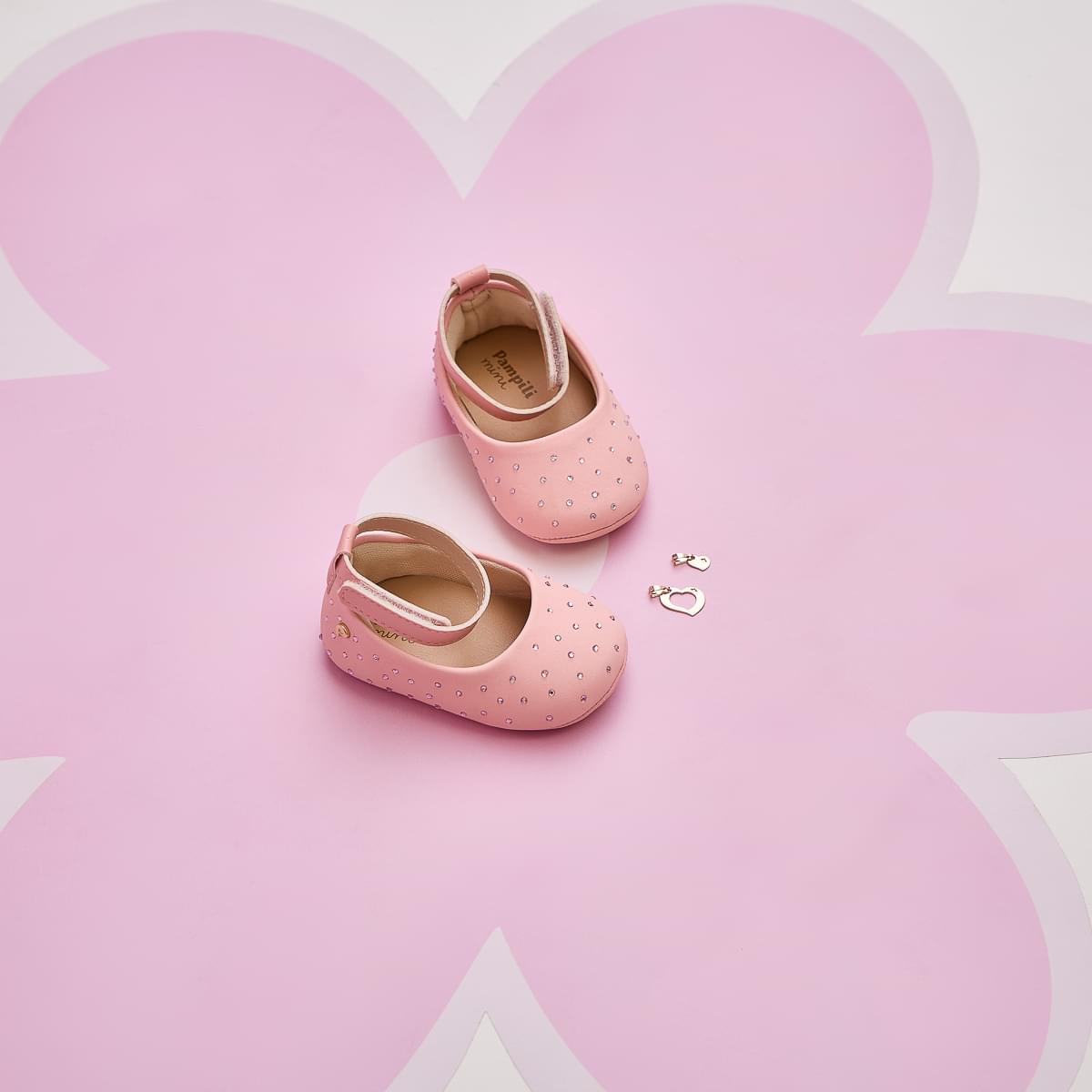 Sapato de Bebê Nina Strass Rosa - Vem Com Mimo Especial!