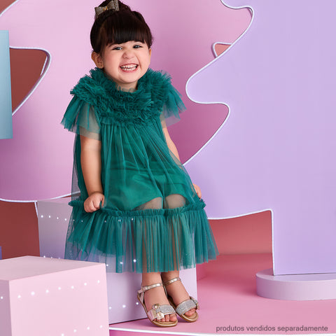 Vestido de Tule Infantil Pampili Verde