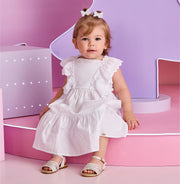 Vestido Infantil Pampili Babado em Laise Branco