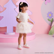 Tênis Infantil Feminino Pampili Yumi Borboleta em Strass Branco