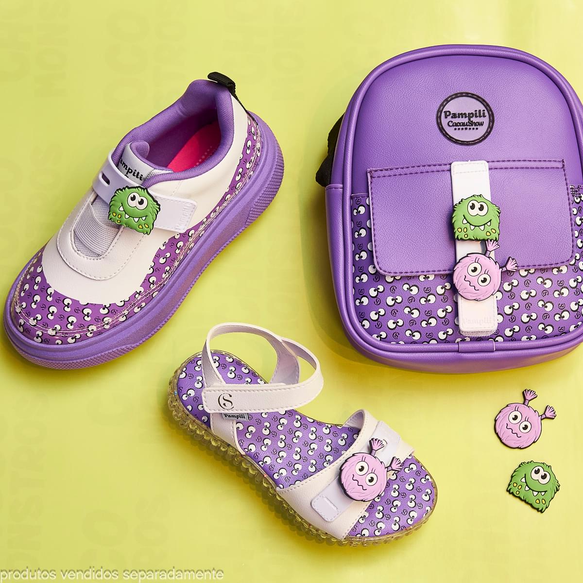 Bolsa Infantil Pampili Chocomonstros Cacau Show Roxa