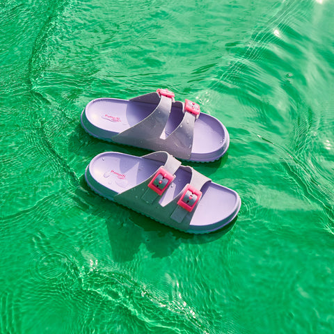 Chinelo Infantil Feminino Fun Glee Duas Fivelas Rosa Lilás
