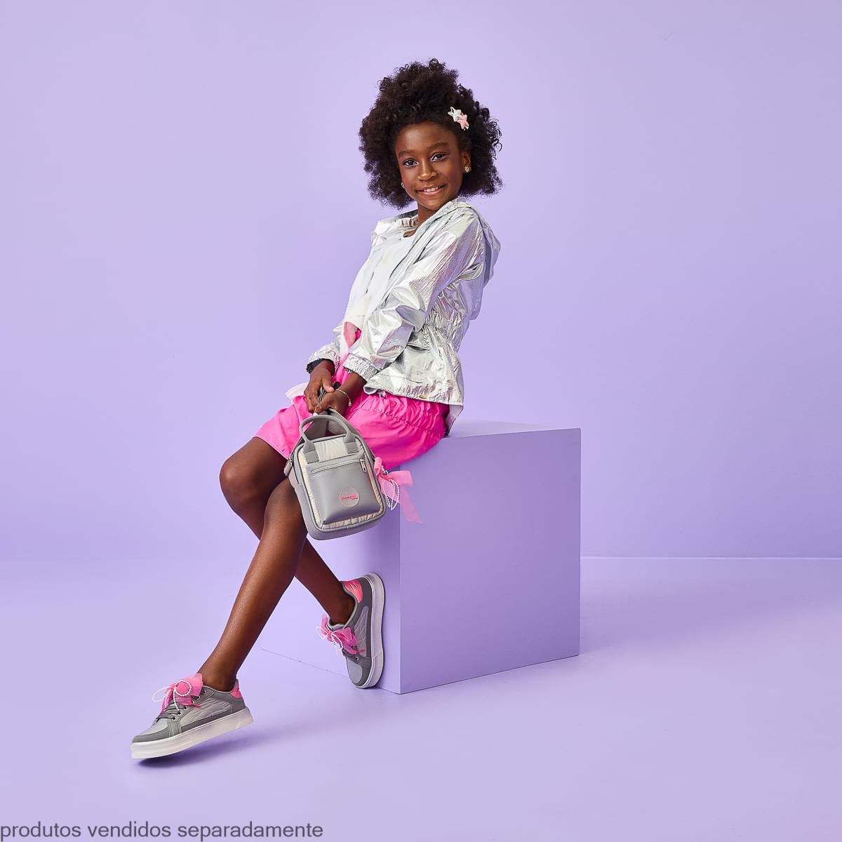 Saia Infantil Feminina Nylon Pink