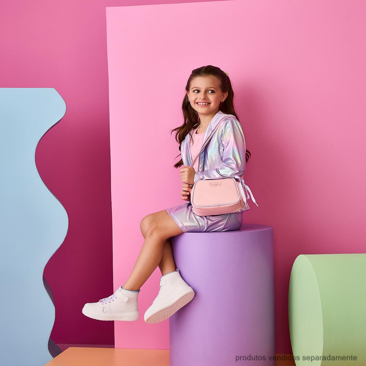Bolsa Infantil Pampili Cordão Tie Dye Rosa