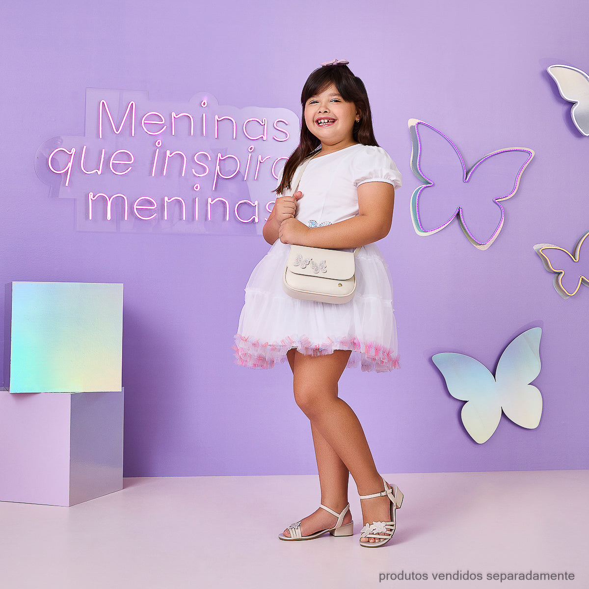 Sandália Infantil Pampili Fancy Borboletas Nude