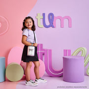Bolsa Tiracolo Infantil Pampili Laço Cromado Prata