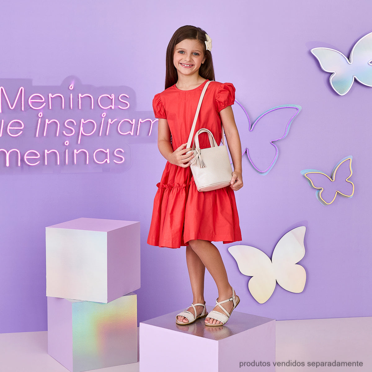 Bolsa Transversal Infantil Pampili Trama Off White