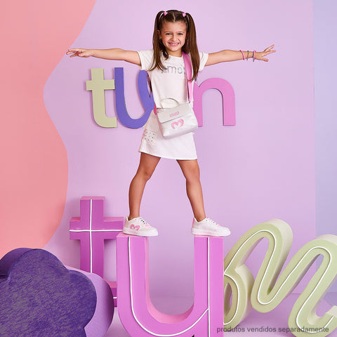Camiseta Infantil Pampili Amour Off White
