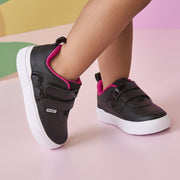 Tênis Infantil Feminino Pampili Yumi Coração Icônico Preto e Pink