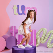 Saia Infantil Pampili Cargo com Hotfix Colorido Off White