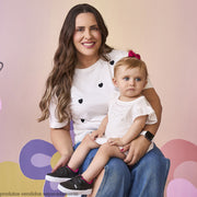 Tênis Infantil Feminino Pampili Yumi Coração Icônico Preto e Pink