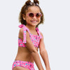 Conjunto Biquini Infantil Pampili Amarrações Pets Rosa