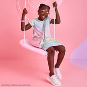 Tênis Infantil Feminino Bubble Branco Perolado e Azul