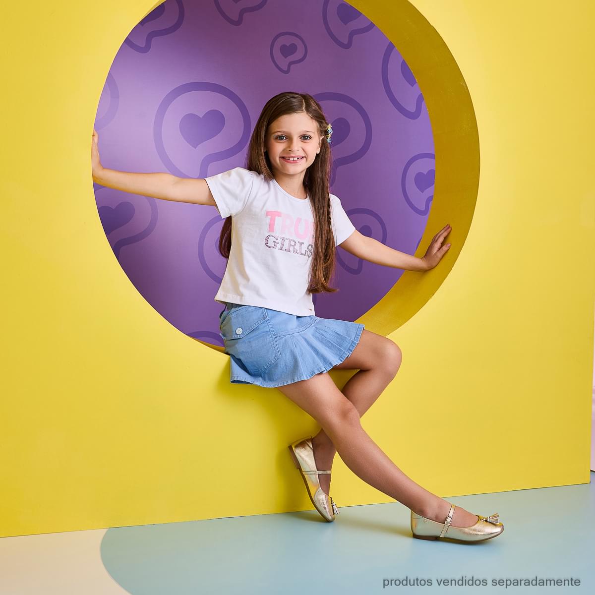 Sapatilha Infantil Pampili Ballet Tassel Dourada