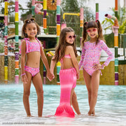 Cauda de Sereia Infantil Pampili Saia para Piscina Rosa