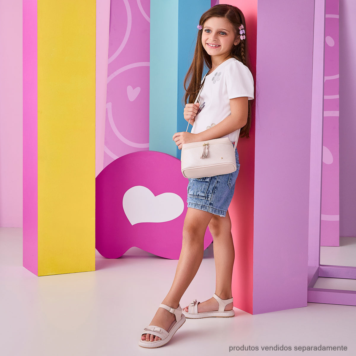 Bolsa Tiracolo Infantil Pampili Tramada Nude