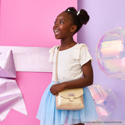 Bolsa Infantil Pampili Cristais Coloridos Dourada