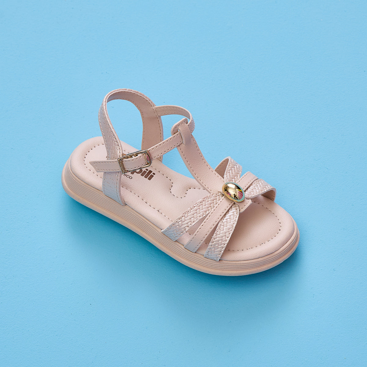 Sandália Infantil Feminina Pampili Flower Tramada Nude