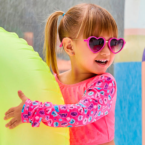 Óculos de Sol Infantil Feminino Coração Pink