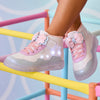 Tênis de Led Infantil Pampili Sneaker Luz Laço Branco Colorido
