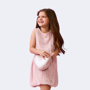 Vestido Infantil Pampili Balonê Plissado Rosê