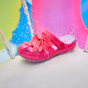 Babuche Infantil Feminina Pink Glee Borboletas Rosa Flúor