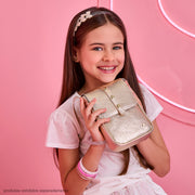 Bolsa Infantil Pampili Tiracolo Texturizada Dourada