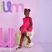 Vestido Infantil Pampili Babados em Tule Pink