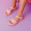 Sandália Papete Infantil Pampili Candy Laço Rosa Glacê