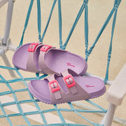 Chinelo Infantil Feminino Fun Glee Duas Fivelas Rosa Lilás