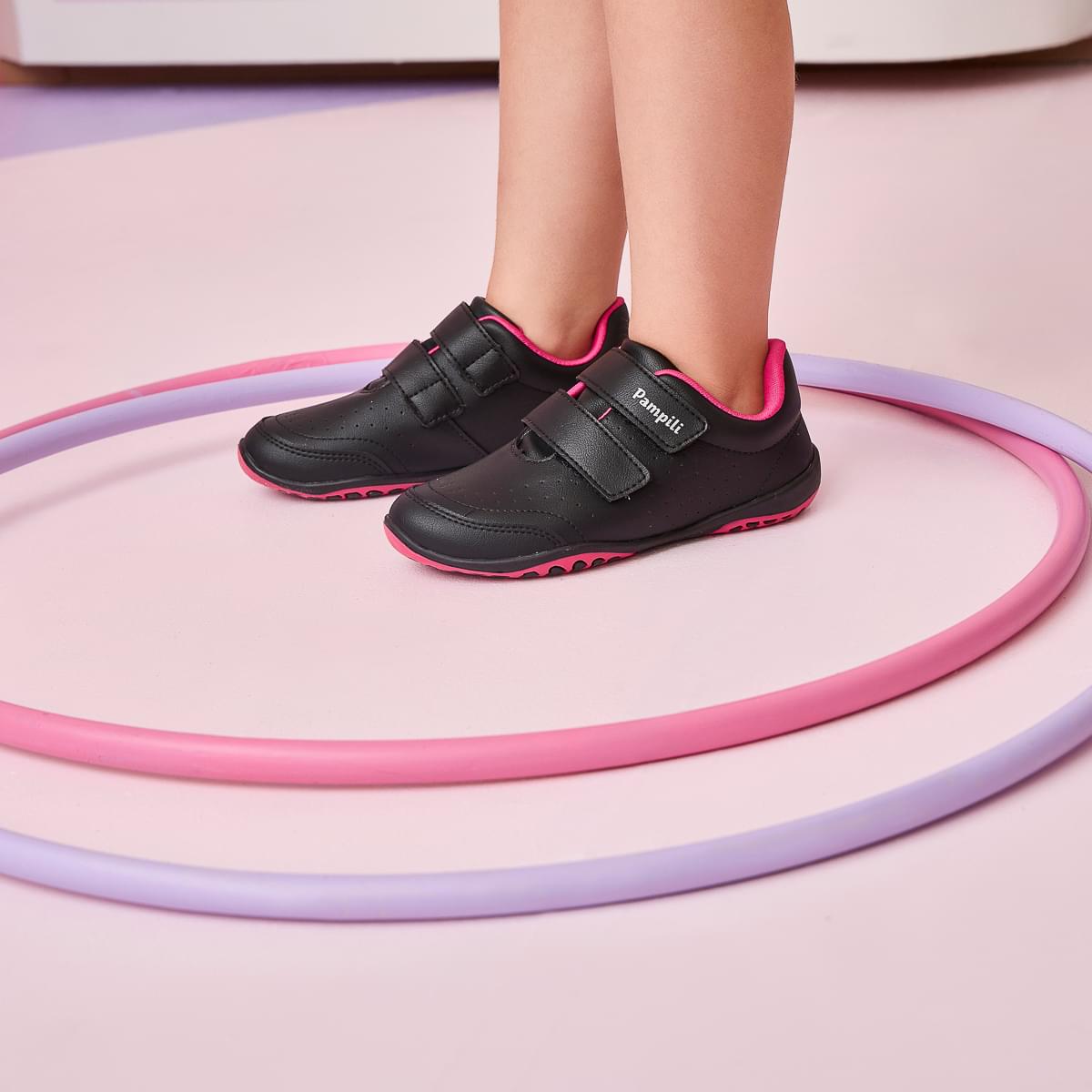 Tênis Infantil Feminino Honey Escolar Preto Pink