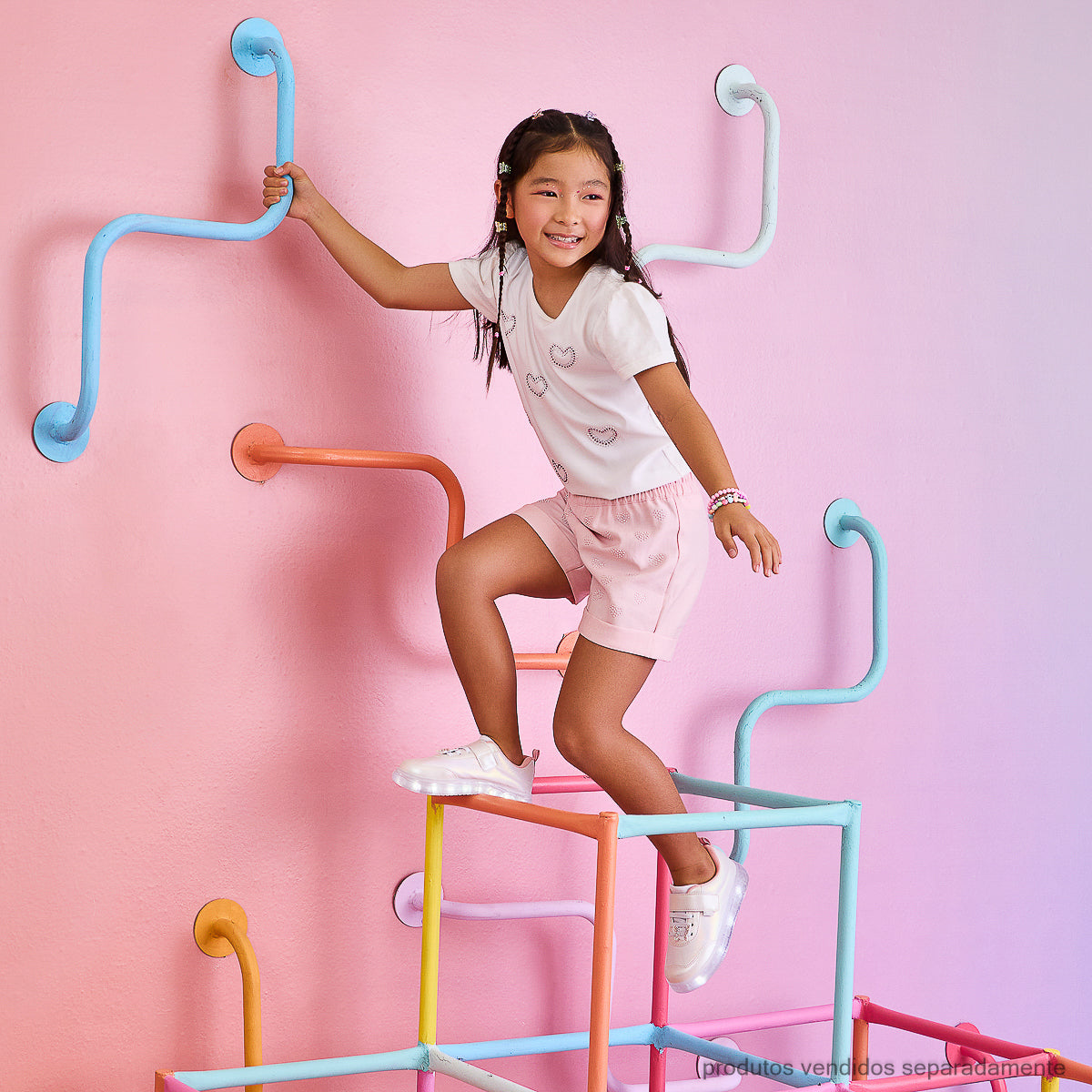 Tênis de Led Infantil Pampili Sneaker Luz Borboleta Branco