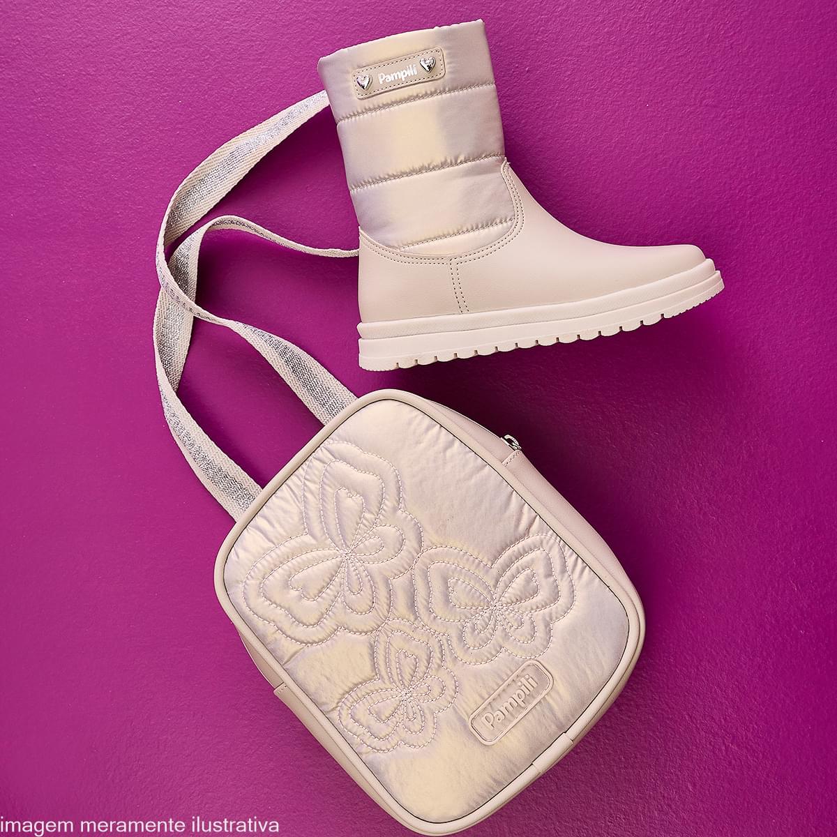 Bota Infantil Feminina Pampili Flora Comfy Nude