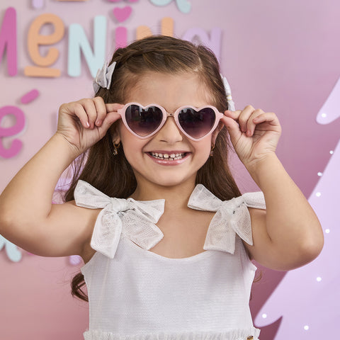 Óculos de Sol Infantil Feminino Pampili Coração Acetato Rosa