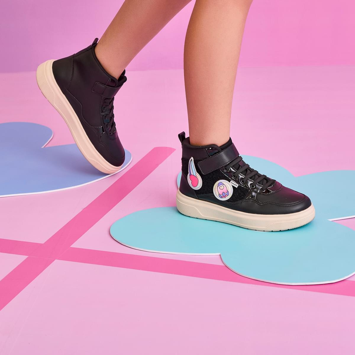 Tênis Infantil Feminino XP24 Patchs Preto
