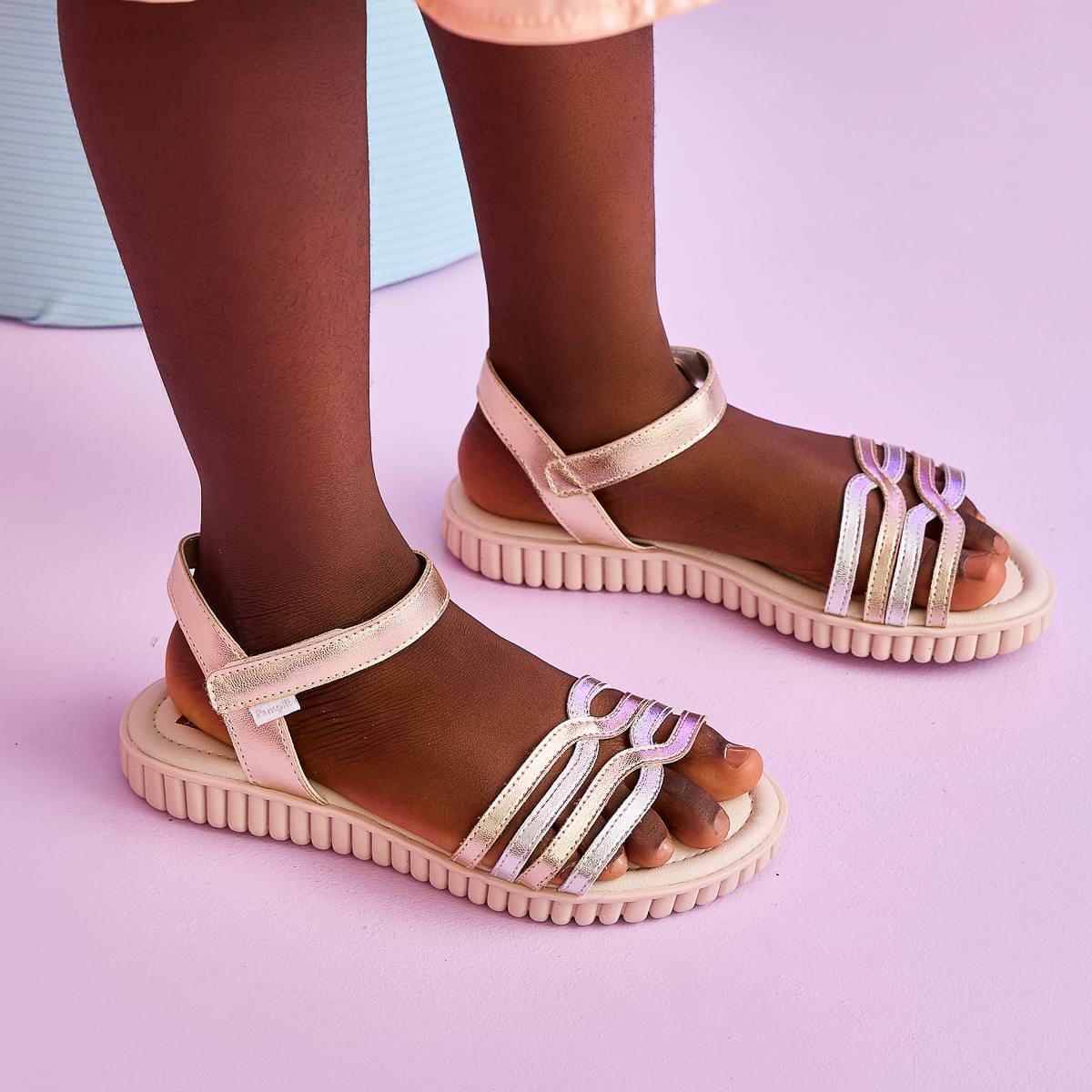 Sandália Papete Infantil Pampili Candy Dourada