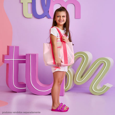 Chinelo Infantil Feminino Fun Glee Duas Fivelas Magenta