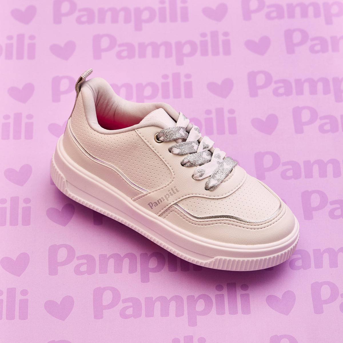 Tênis Infantil Feminino Up Customize Branco Prata