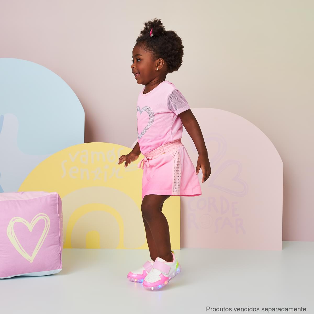 Short Saia Infantil Pampili Tule e Strass Rosa -roupa na menina