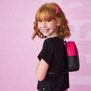 Bolsa Mochilinha Infantil Pampili Glitter Degradê Pink e Preta - mochila na menina