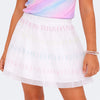 Saia de Tule Infantil Pampili Strass Coloridos Off White