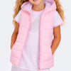 Colete Feminino Pampili Puffer Capuz Rosa