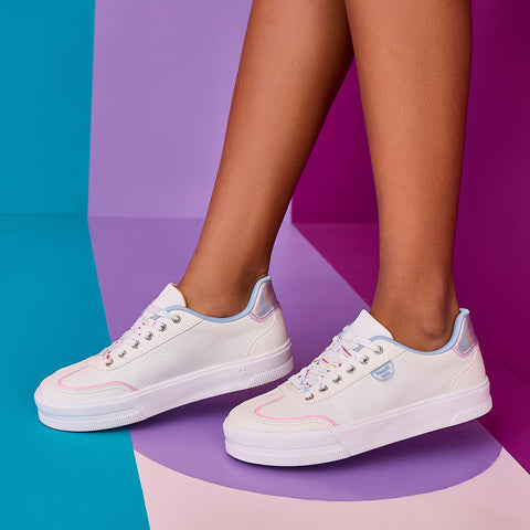 Tênis Infantil Feminino XT 25 Cadarço Colorido Branco