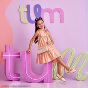 Vestido Infantil Pampili Acetinado Pêssego