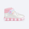 Tênis de Led Infantil Pampili Sneaker Luz Coração Branco